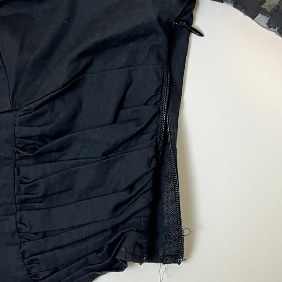 Women's Zara Contrasting Animal Print Organza Puff Sleeve Crop Top Black - Picture 10 of 13